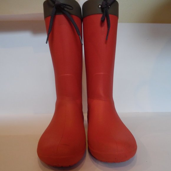 Crocs Womens Freesail Coral Red Lightweight Waterproof Lace Rain Boot Shoes - Picture 7 of 10